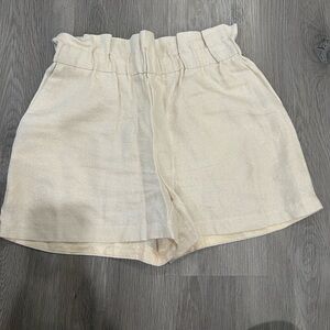 Express Cream High Waist Women's Shorts